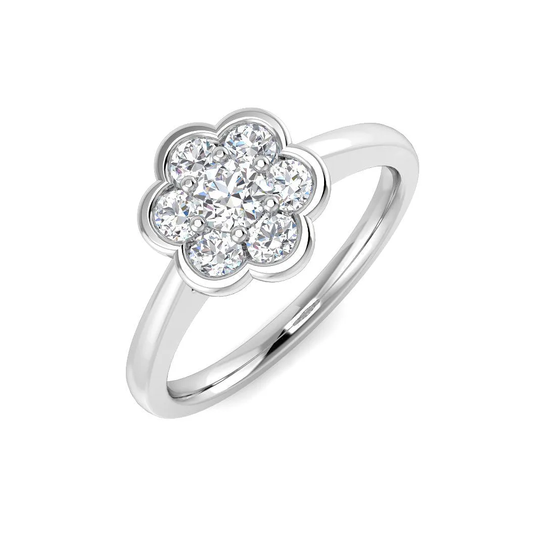 7-Stone Natural Round Cut Diamond Pave Set Anniversary Ring. - Lab Grown Diamond / 0.50 Carat / 18k Yellow Gold: the shop's own photo