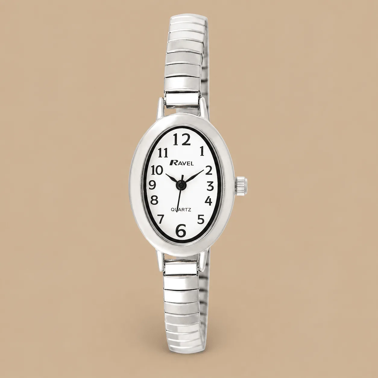 Ravel Women's Petit Oval Watch on Stainless Steel Expandable Bracelet - Silver: the shop's own photo
