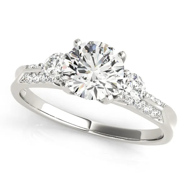 Lab-Grown Three Stone Diamond Engagement Ring - 18k Yellow Gold / 0.50 Carat: the shop's own photo