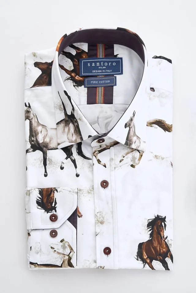 White Horse Print Shirt: the shop's own photo