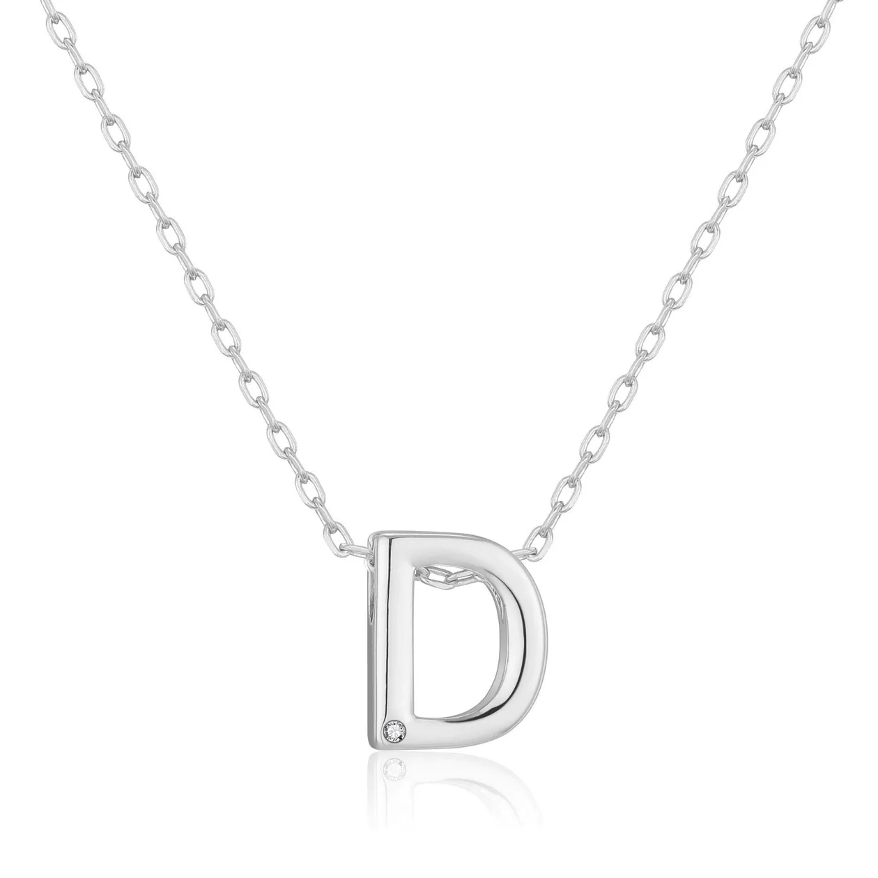 Customisable Initial Necklace (A-Z) with Option of Birthstone Charm - D: the shop's own photo