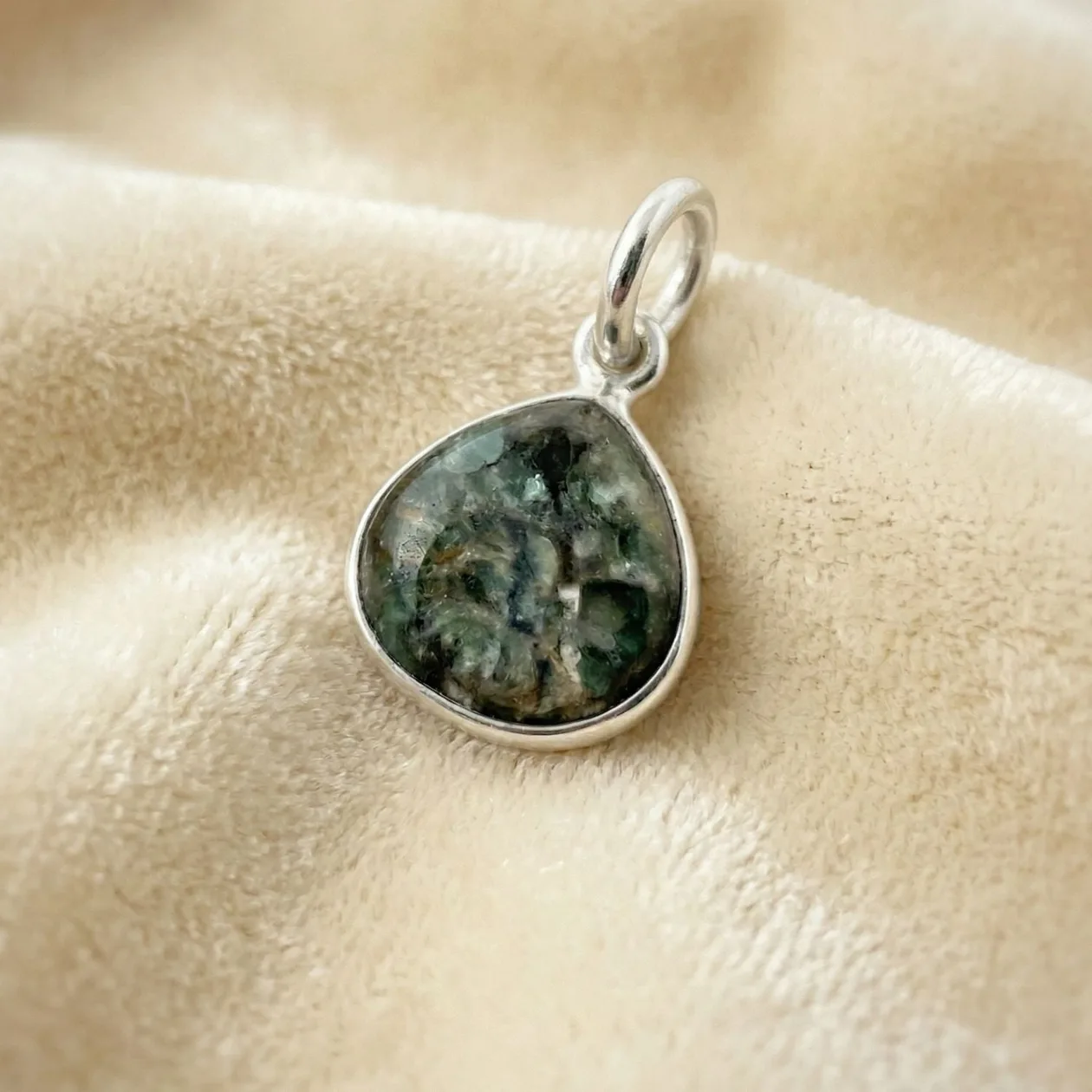 Silver Emerald May Birthstone Charm Pendant: the shop's own photo