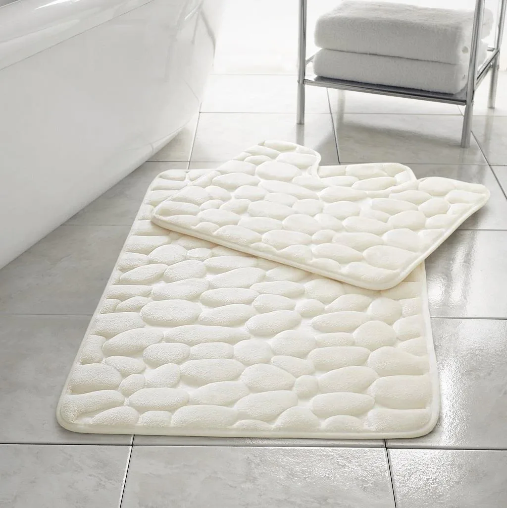 Memory Foam Pebbles Bath Mat Sets - Cream: the shop's own photo