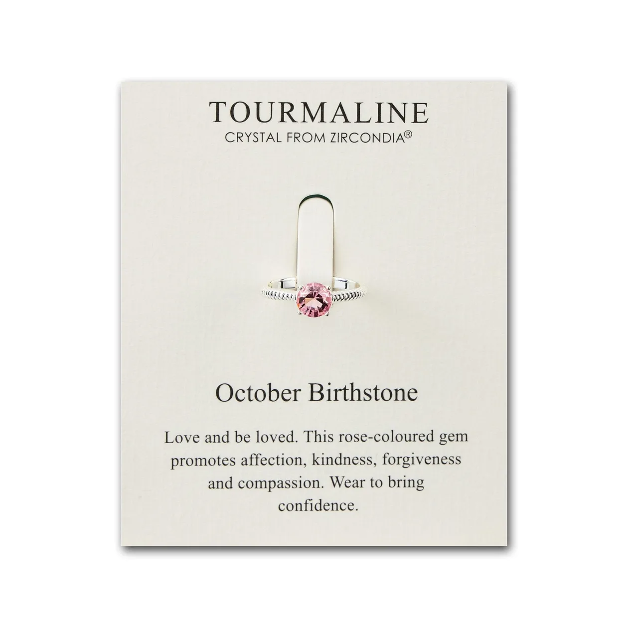 October (Tourmaline) Adjustable Birthstone Ring Created with Zircondia® Crystals: the shop's own photo