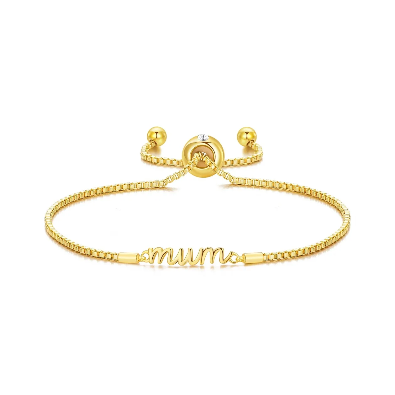 18k Gold Plated Mum Bracelet Created with Zircondia® Crystals: the shop's own photo