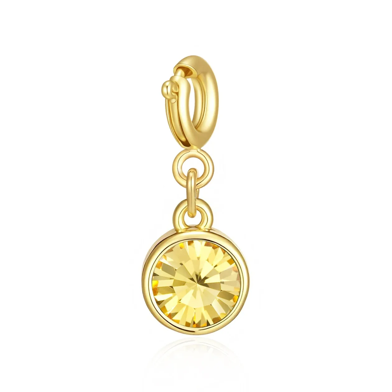 18k Gold Plated Clip on Birthstone Charms Created with Zircondia® Crystals: the shop's own photo