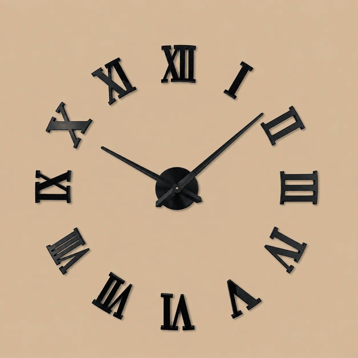 Timelike 3D Frameless Roman Numeral Wall Clock: the shop's own photo