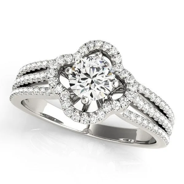 Lab Grown Round Diamond Halo Engagement Ring | 1.50Ct | D/VVS Quality - 18k Yellow Gold / 0.50 Carat: the shop's own photo