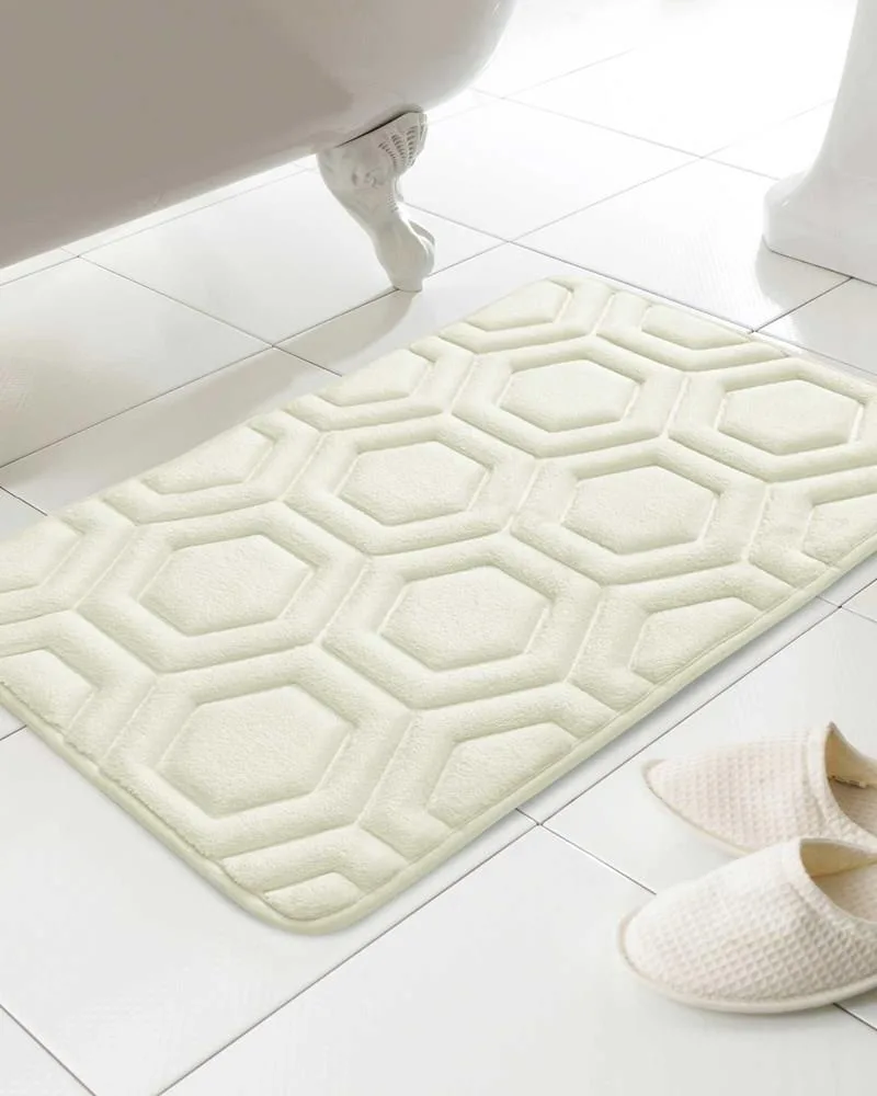 Geo Design Memory Foam Bath Mat - Cream: the shop's own photo