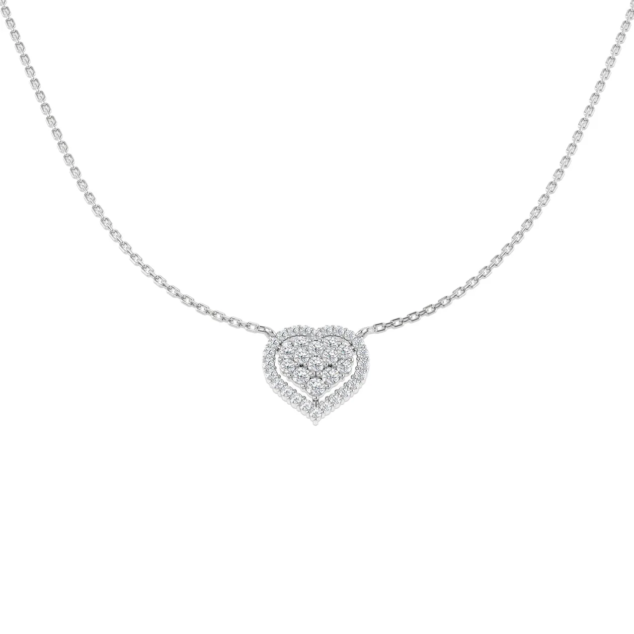 Diamond Heart Pendant | Lab Grown & Natural Diamond Pendant Without Chain - 950 Platinum / Natural Diamond(F/SI) / 0.50 Carat: the shop's own photo