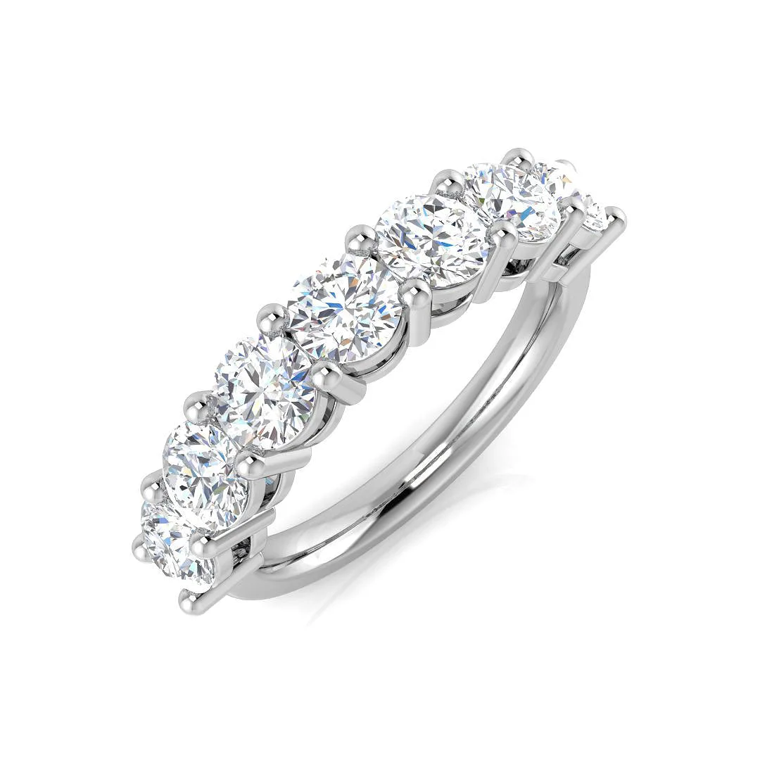 7-Stone Natural Round Cut Diamond Wedding Ring - Lab Grown Diamond / 0.50 Carat / 18k Yellow Gold: the shop's own photo