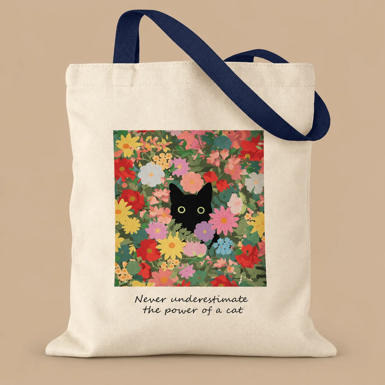 Cat In Flowers Canvas Tote Bag: the shop's own photo