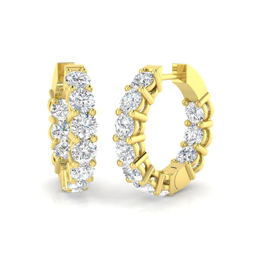 Unique Jewellery Diamond Earring 4 ct Platinum, 9ct, 18ct White, Yellow & Rose Gold | Handcrafted - 18k Yellow Gold / 4.00 Carat / Lab-Grown-D/VVS: the shop's own photo
