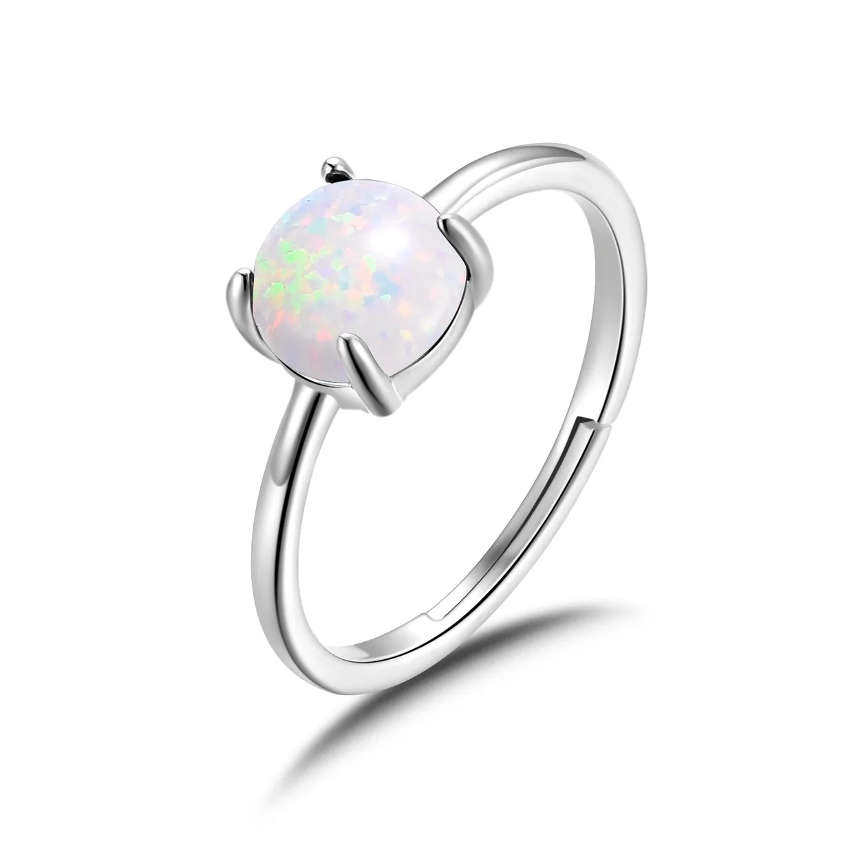 Synthetic White Opal Adjustable Ring: the shop's own photo