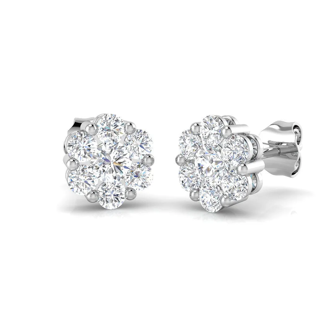 Petite Diamond Earring 1 ct Platinum, 9ct, 18ct White, Yellow & Rose Gold | Handcrafted Fine - 18k White Gold / 1.00 Carat / Lab-Grown-D/VVS: the shop's own photo