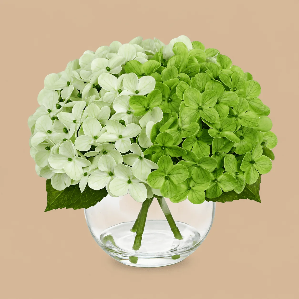 Green Real-Touch Artificial Hydrangea Arrangement: the shop's own photo