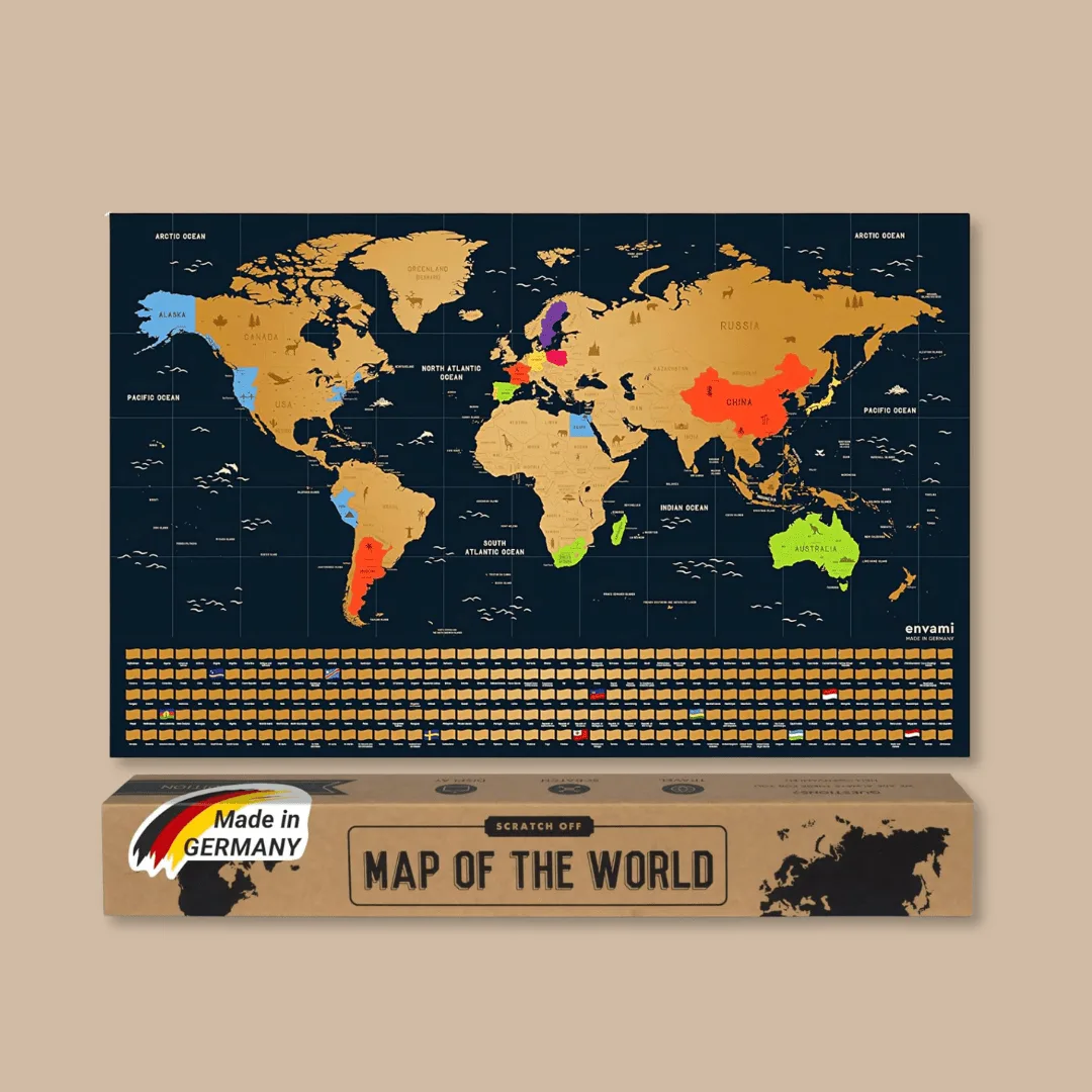 Scratch Off World Map: the shop's own photo