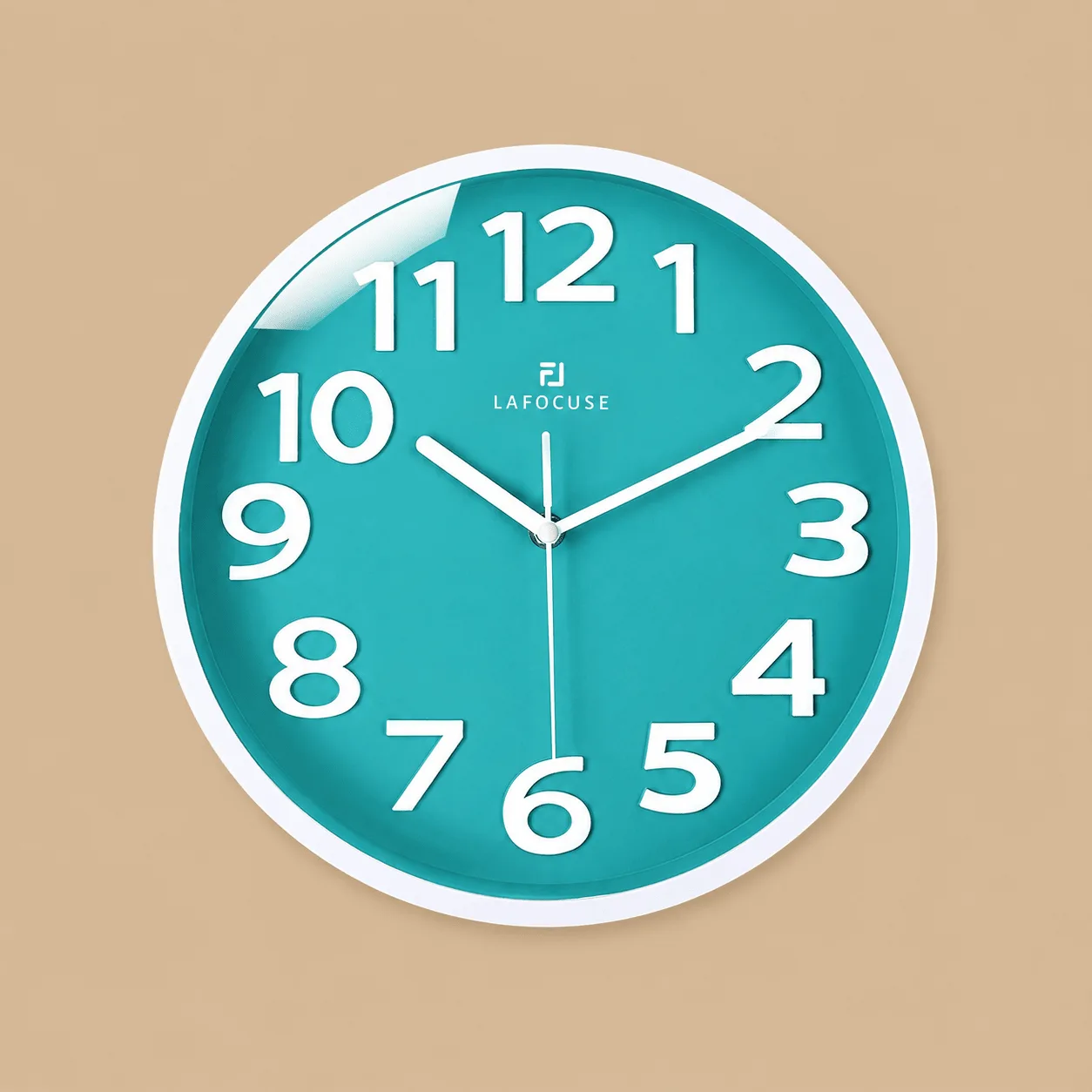 Lafocuse Teal Silent Wall Clock: the shop's own photo