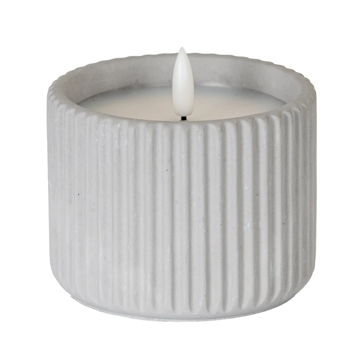 Luxe Collection Natural Glow Chalk Ribbed Medium Led Candle: the shop's own photo