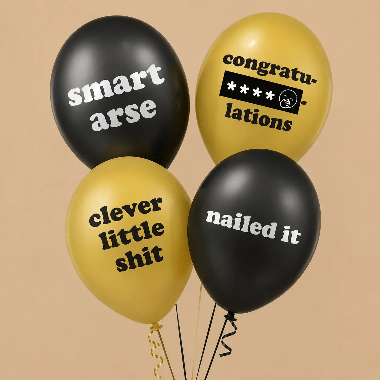 Black & Gold Congratulations Balloons: the shop's own photo
