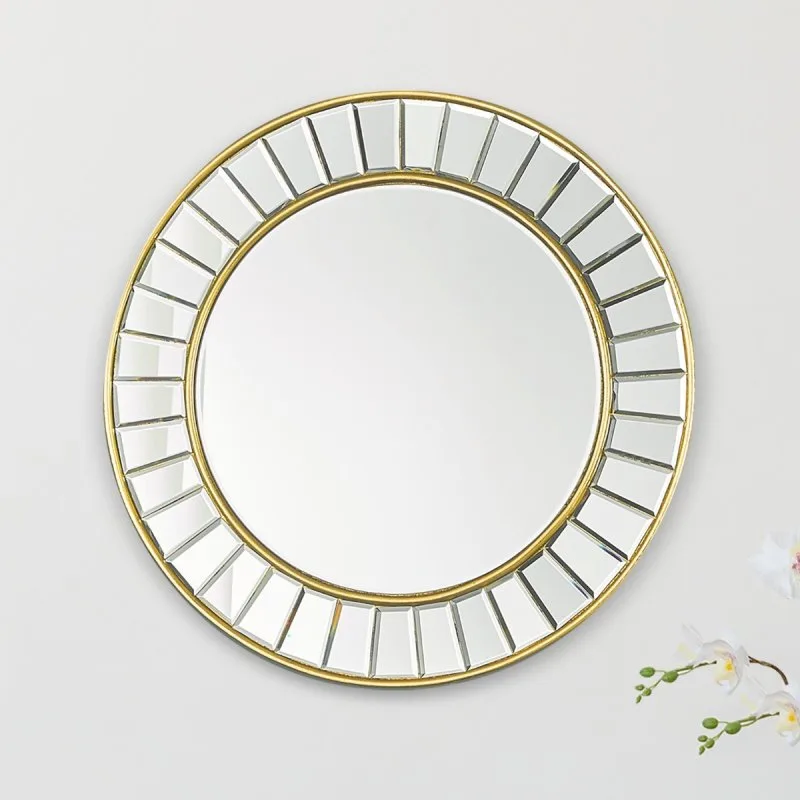 Laura Ashley Small Clemence Round Mirror With Gold Leaf Detail Edging: the shop's own photo