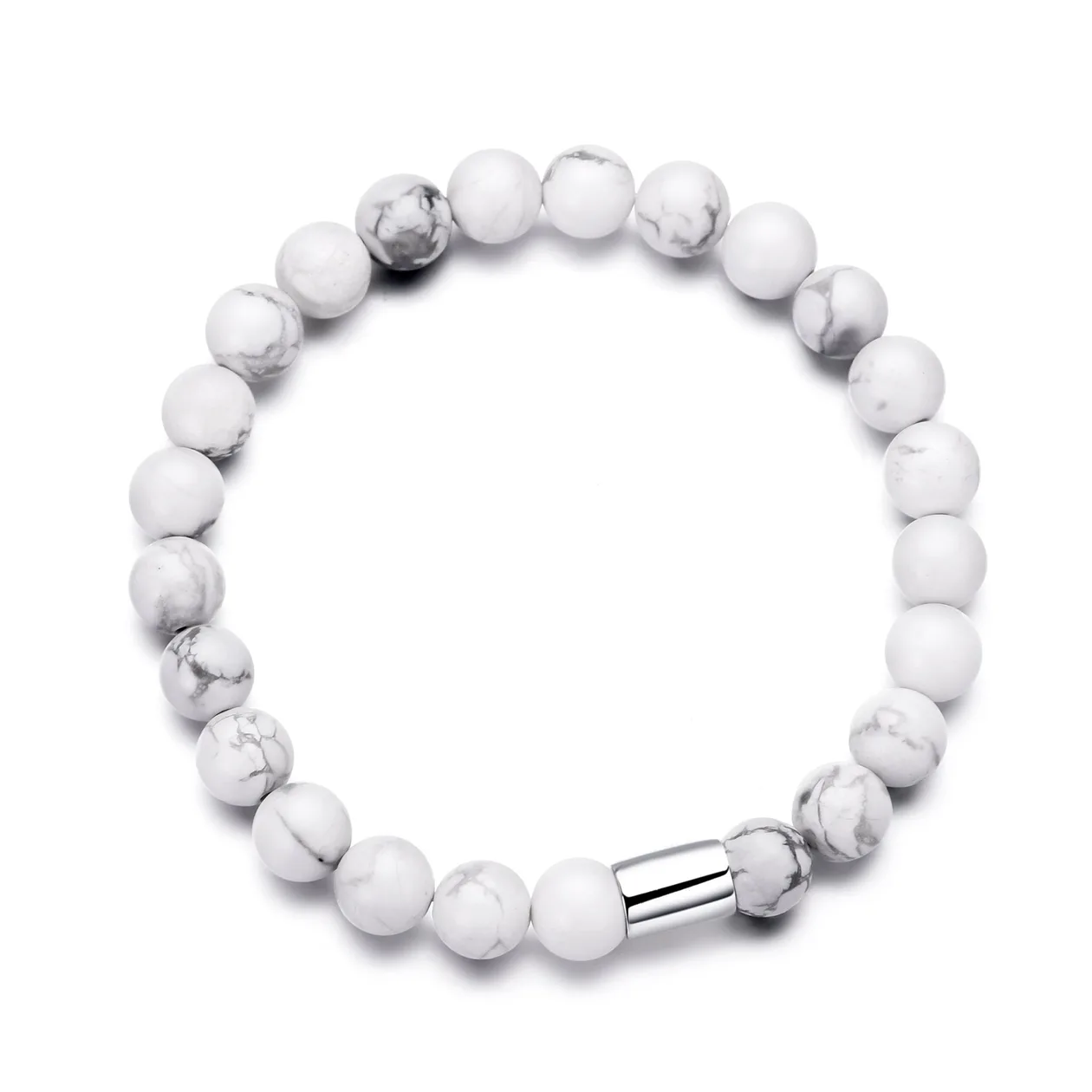 Men's Howlite Gemstone Stretch Bracelet: the shop's own photo