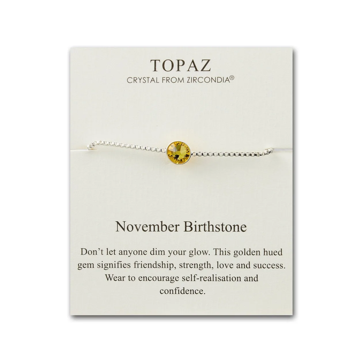 November (Topaz) Birthstone Bracelet Created with Zircondia® Crystals: the shop's own photo