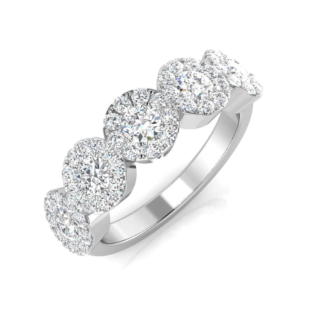5 Stone Lab Grown Diamond Cluster Ring | 0.97ct D/VVS | UK Hallmarked - 1.00 Carat / 18k Yellow Gold: the shop's own photo