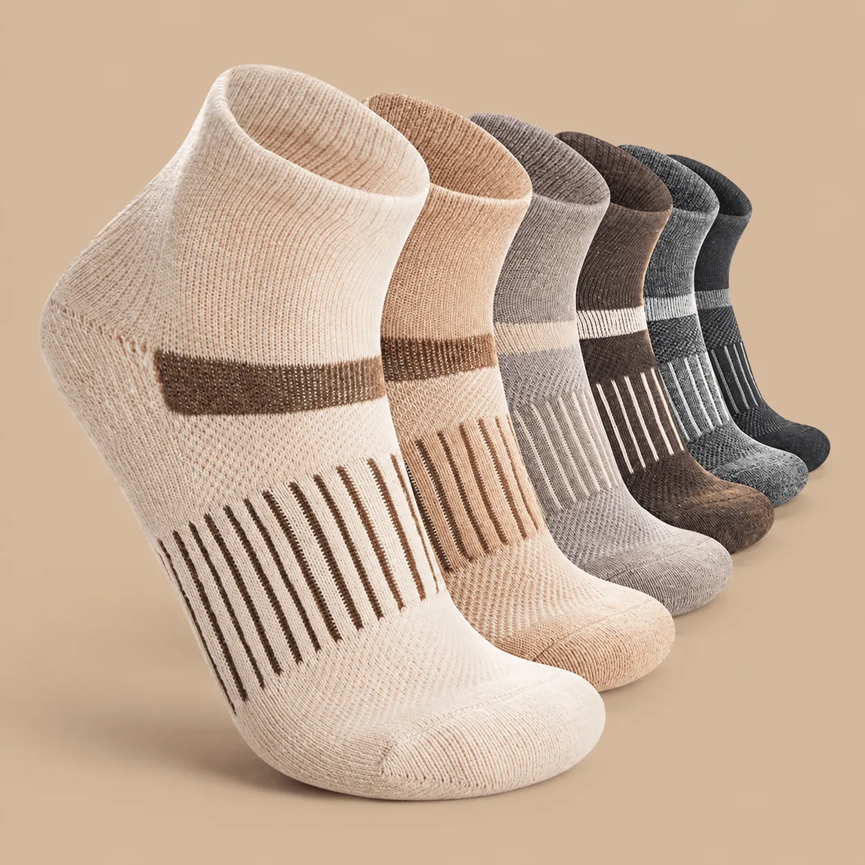 Merino Wool Socks 6-Pack - Beige Series: the shop's own photo