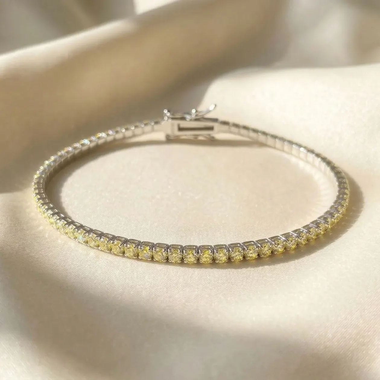 Citrine November Birthstone Silver Tennis Bracelet: the shop's own photo