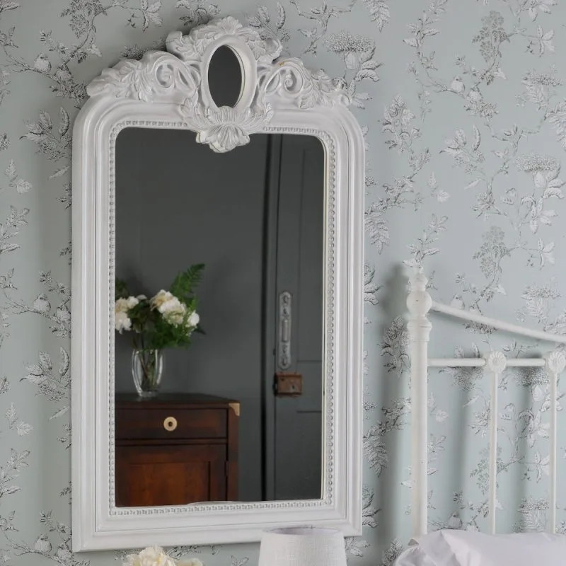 Laura Ashley Alana Rectangle Mirror In Distressed Ivory Finish: the shop's own photo