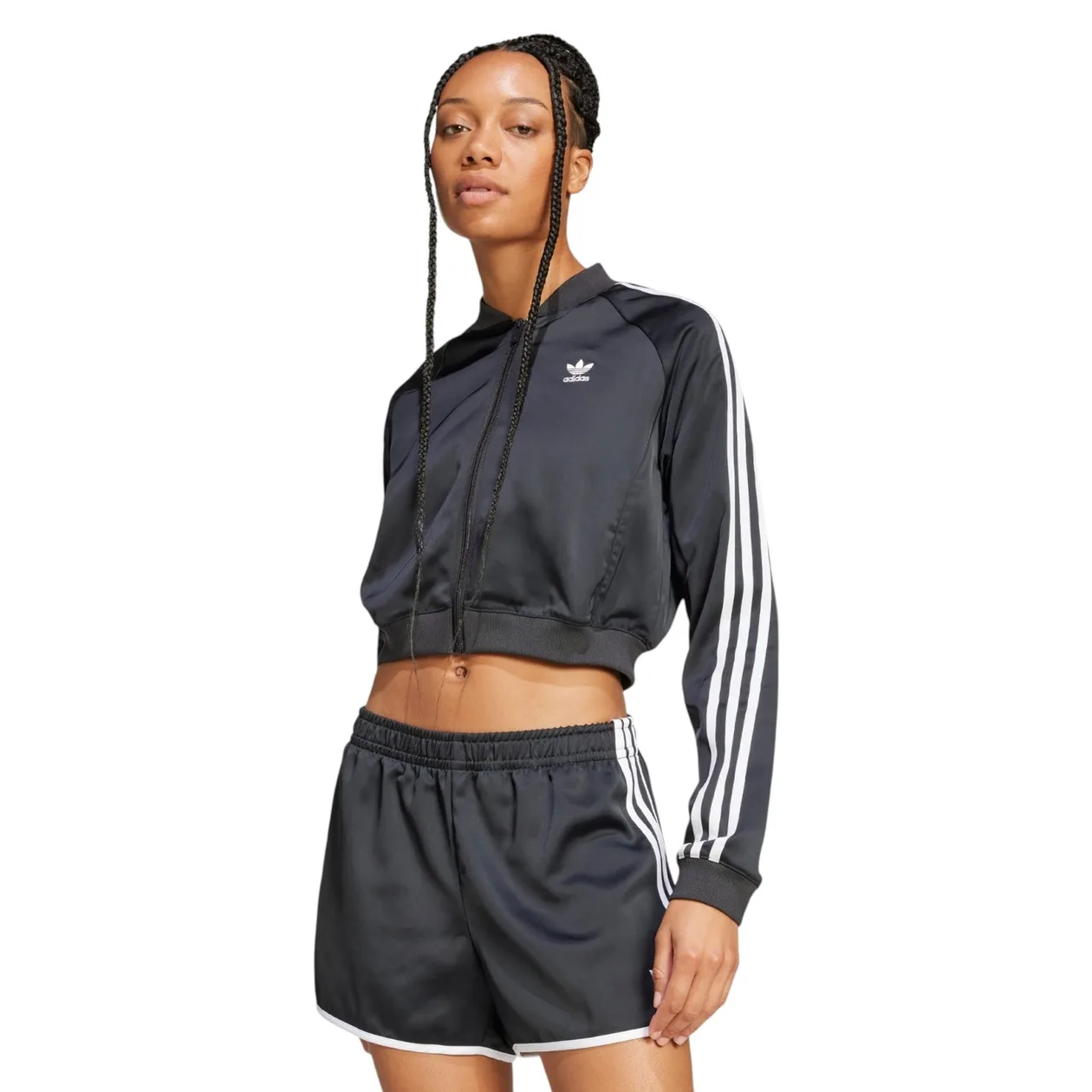 adidas Originals Women's Adicolor Satin Track Top - Black | Size: L: the shop's own photo