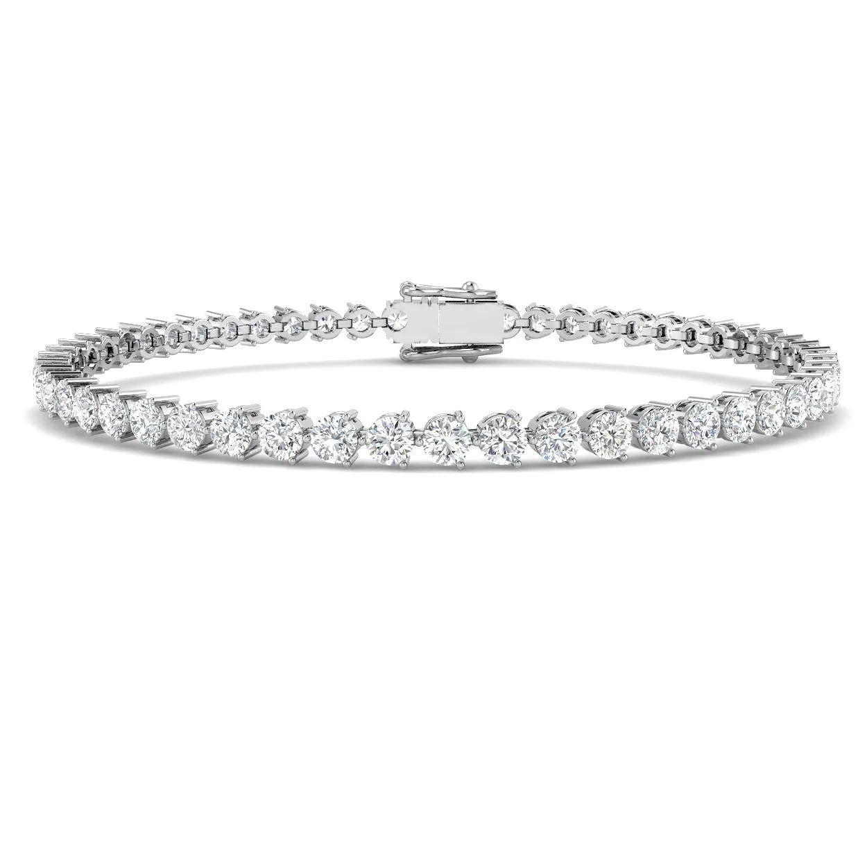 Natural Round Diamond Tennis Bracelet in Platinum in Prong Set with Secure Box Clasp - 18k Yellow Gold / 4.00 Carat / Lab Grown Diamond: the shop's own photo