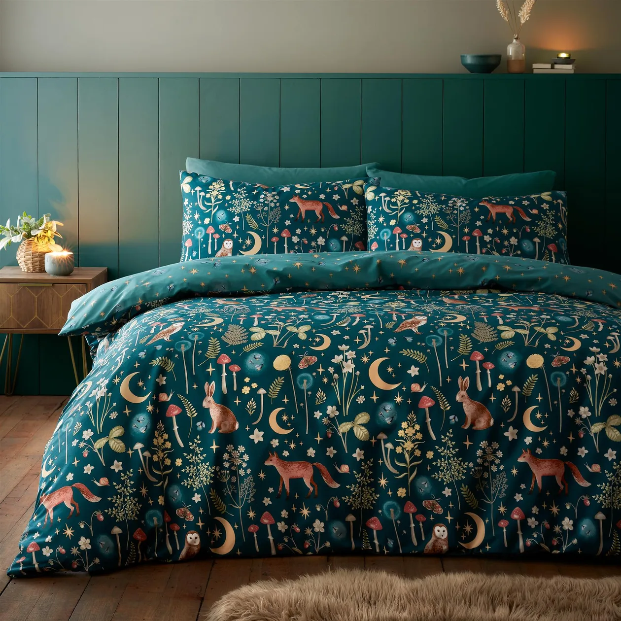 Enchanted Twilight Duvet Cover Set - Single / Forest Green: the shop's own photo