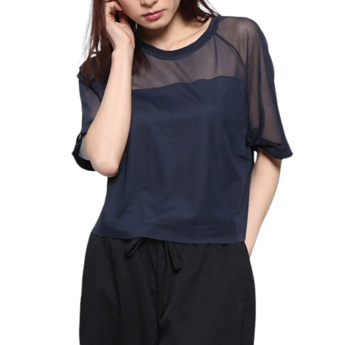 New Balance Womens Feel The Cool T-shirt - Navy | Size: S: the shop's own photo