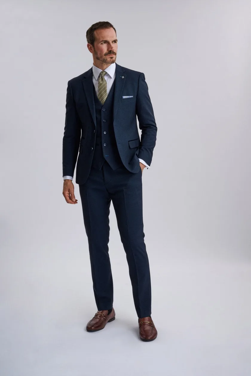 Regent Navy Check Three Piece Suit: the shop's own photo