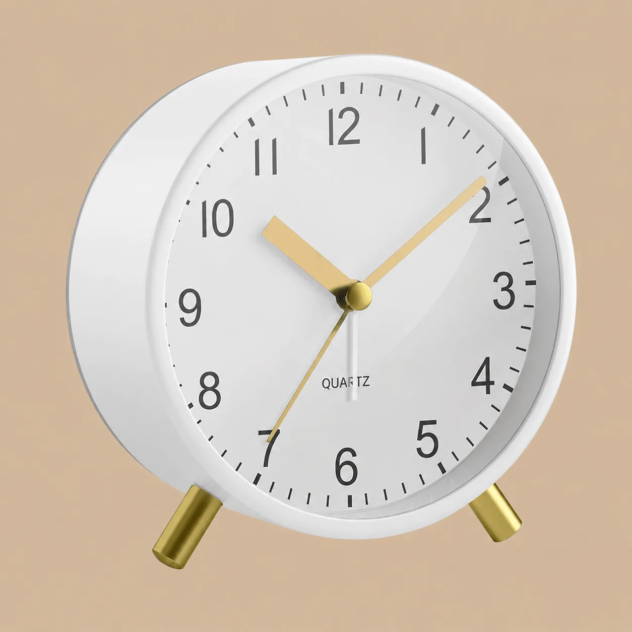 White & Gold Silent Alarm Clock: the shop's own photo