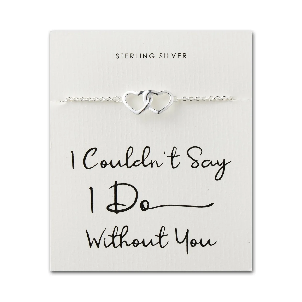 Sterling Silver I Couldn't Say I Do Without You Bridal Heart Link Bracelet: the shop's own photo