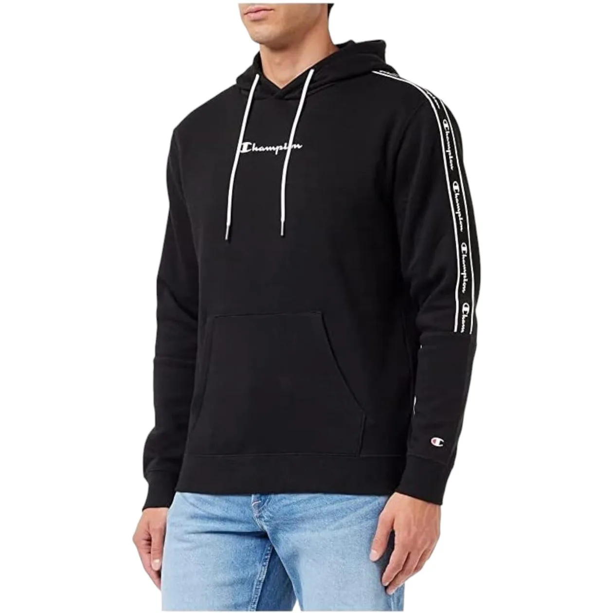 Champion Legacy American Half Tape Hooded Sweatshirt - Black | Size: S: the shop's own photo