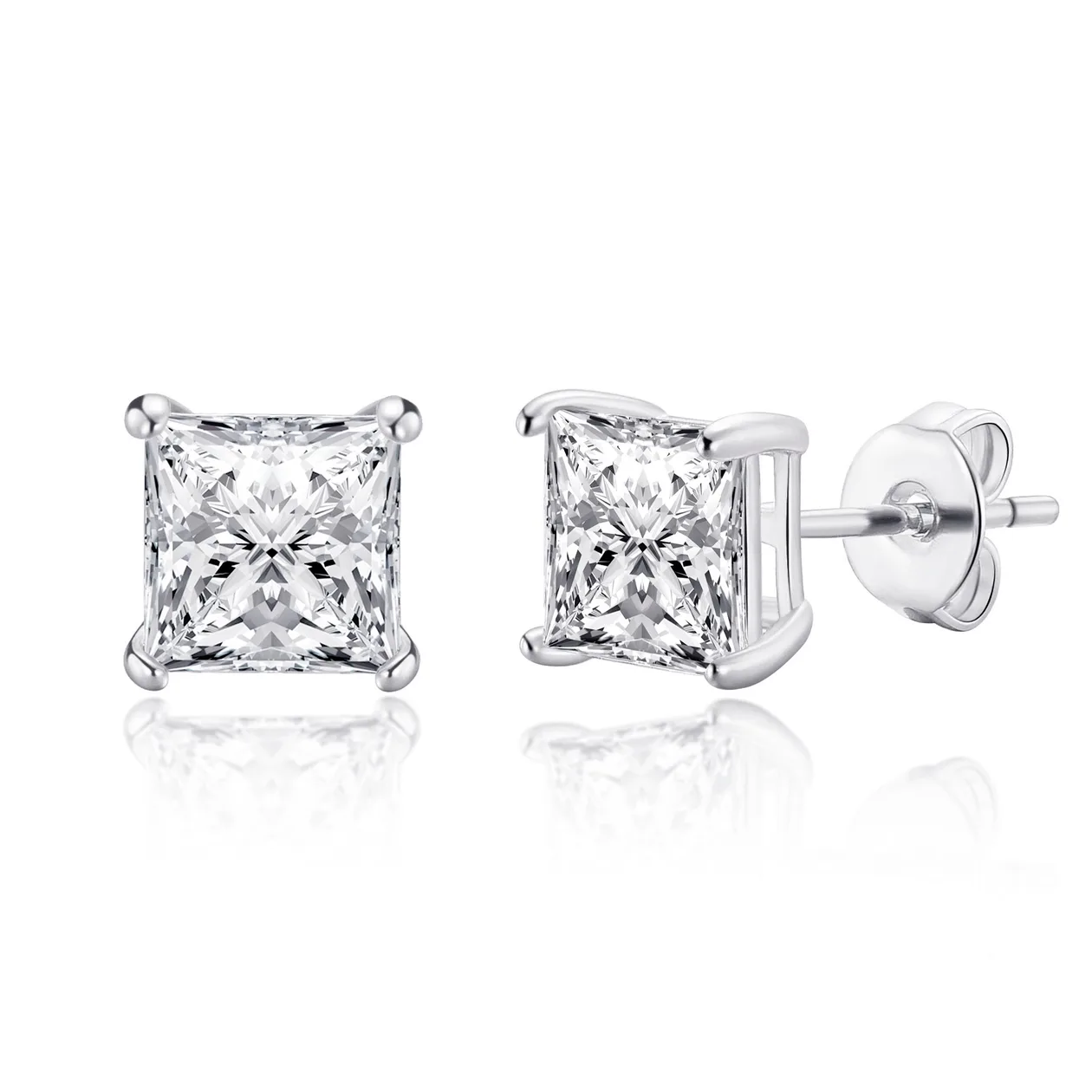 Square Earrings Created with Zircondia® Crystals: the shop's own photo