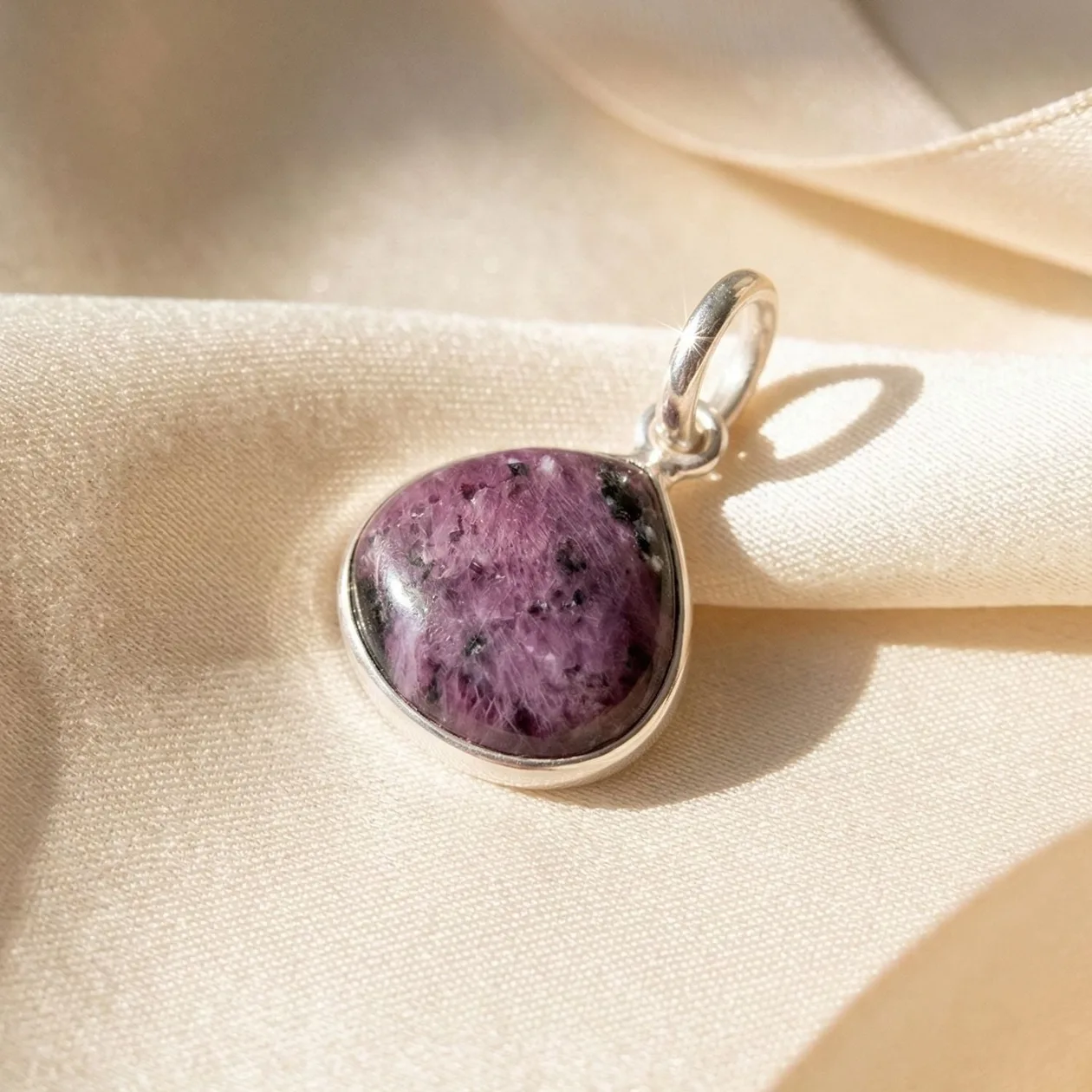 Silver Ruby July Birthstone Charm Pendant: the shop's own photo