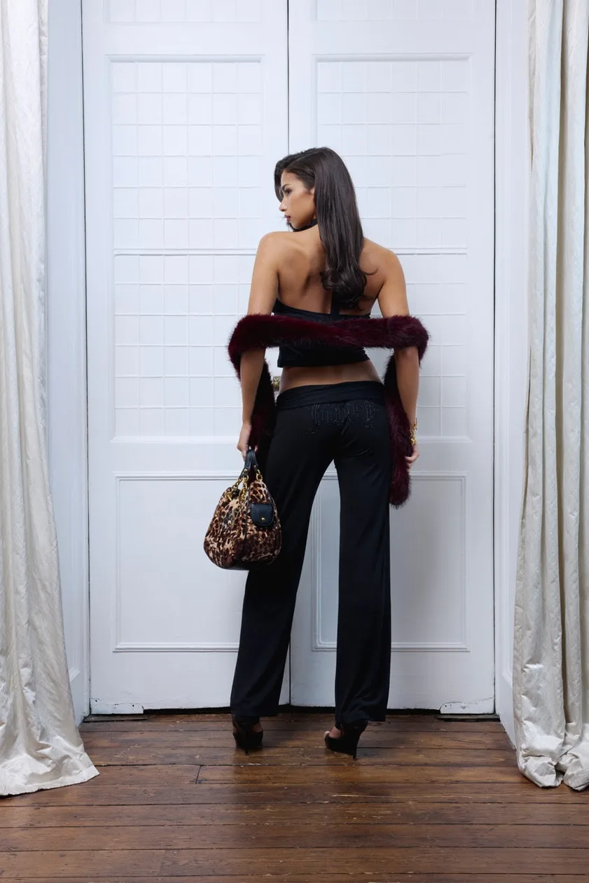 Black Belted Flare Trousers - S / Black: the shop's own photo