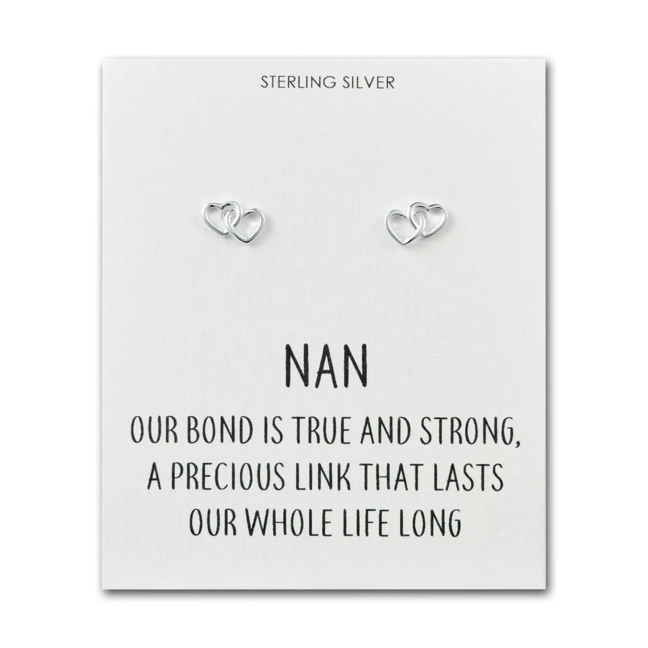 Sterling Silver Nan Quote Heart Link Earrings: the shop's own photo