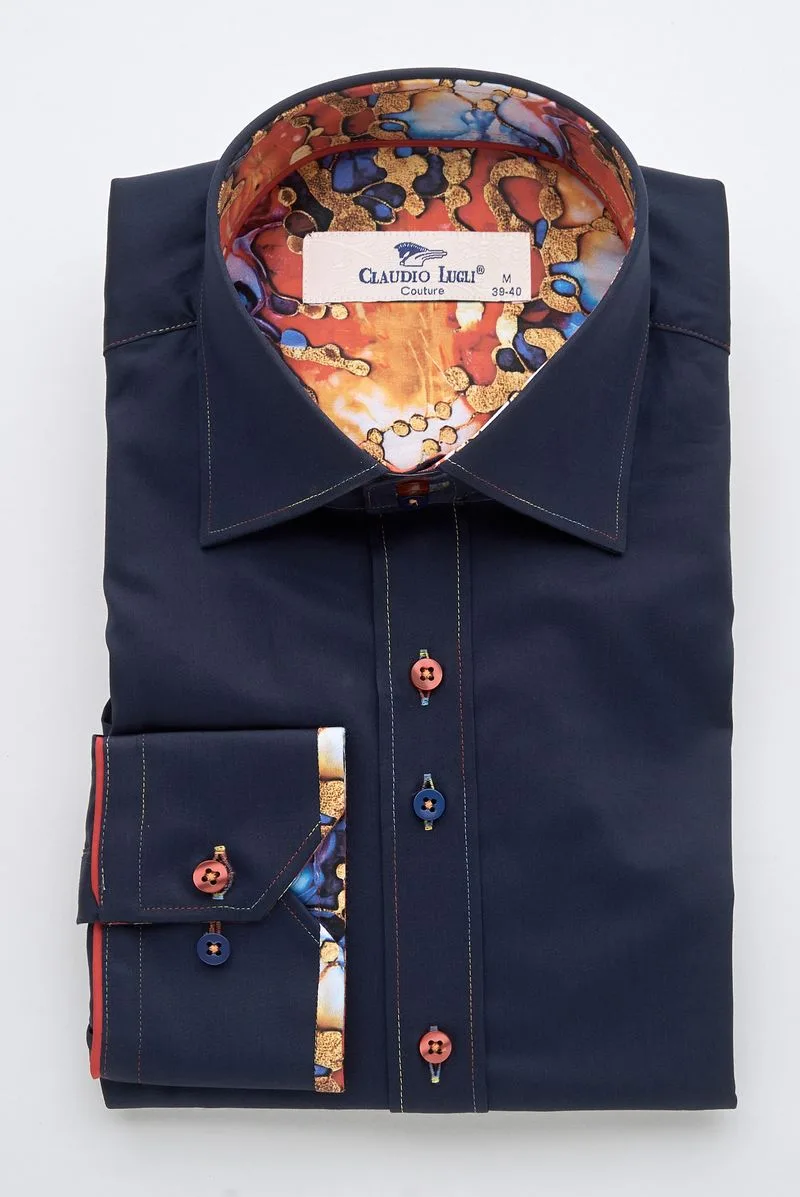 Navy Shirt with Abstract Contrast: the shop's own photo