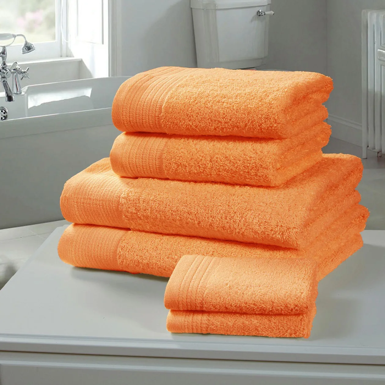 Chatsworth 100% Cotton Towels - Orange / 6pc Towel Bale: the shop's own photo