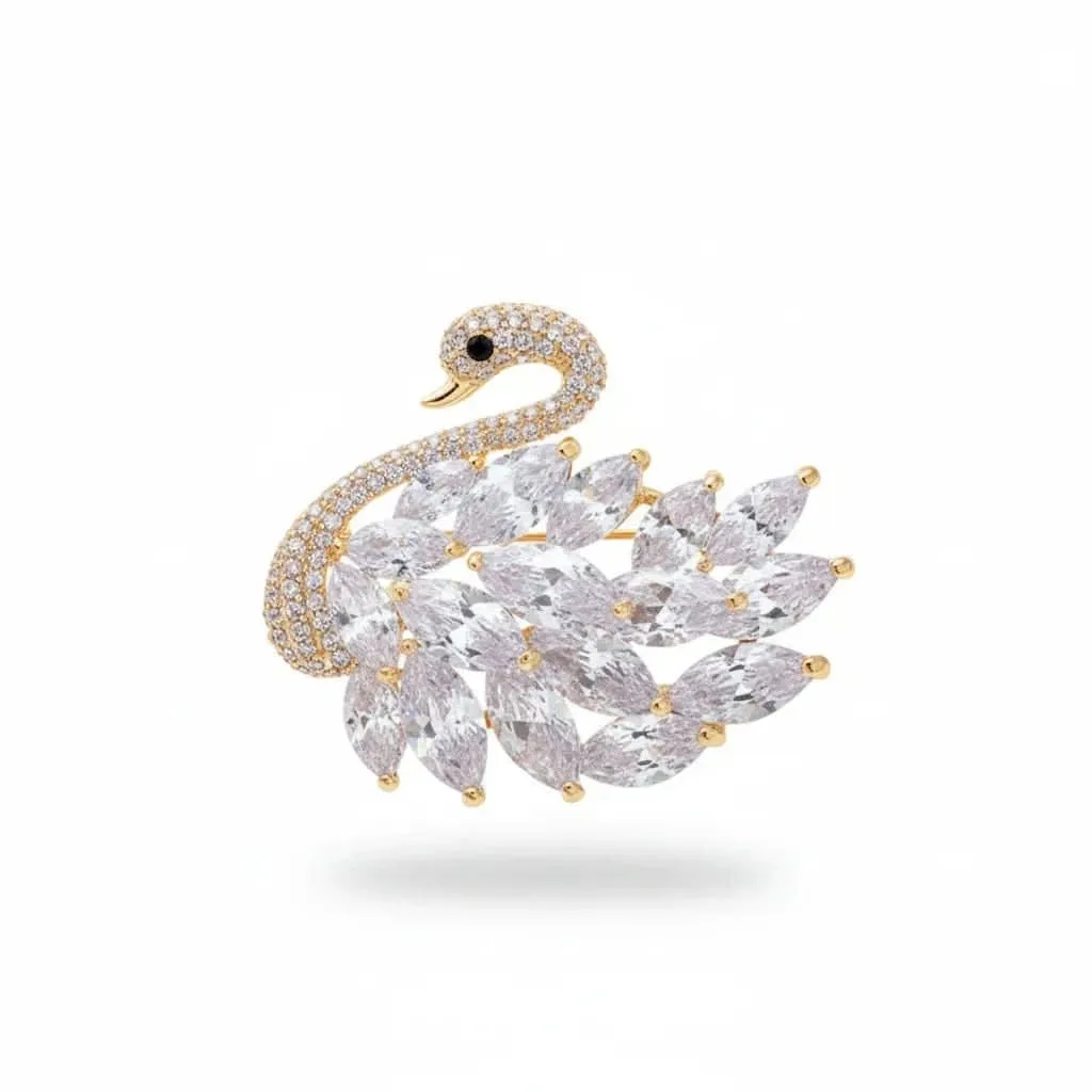 Luxury Diamond Swan Brooch: the shop's own photo