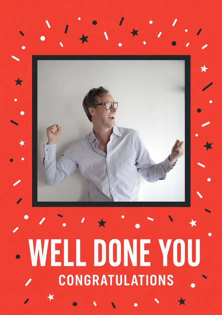 Well Done You Photo Upload Congratulations Card: the shop's own photo