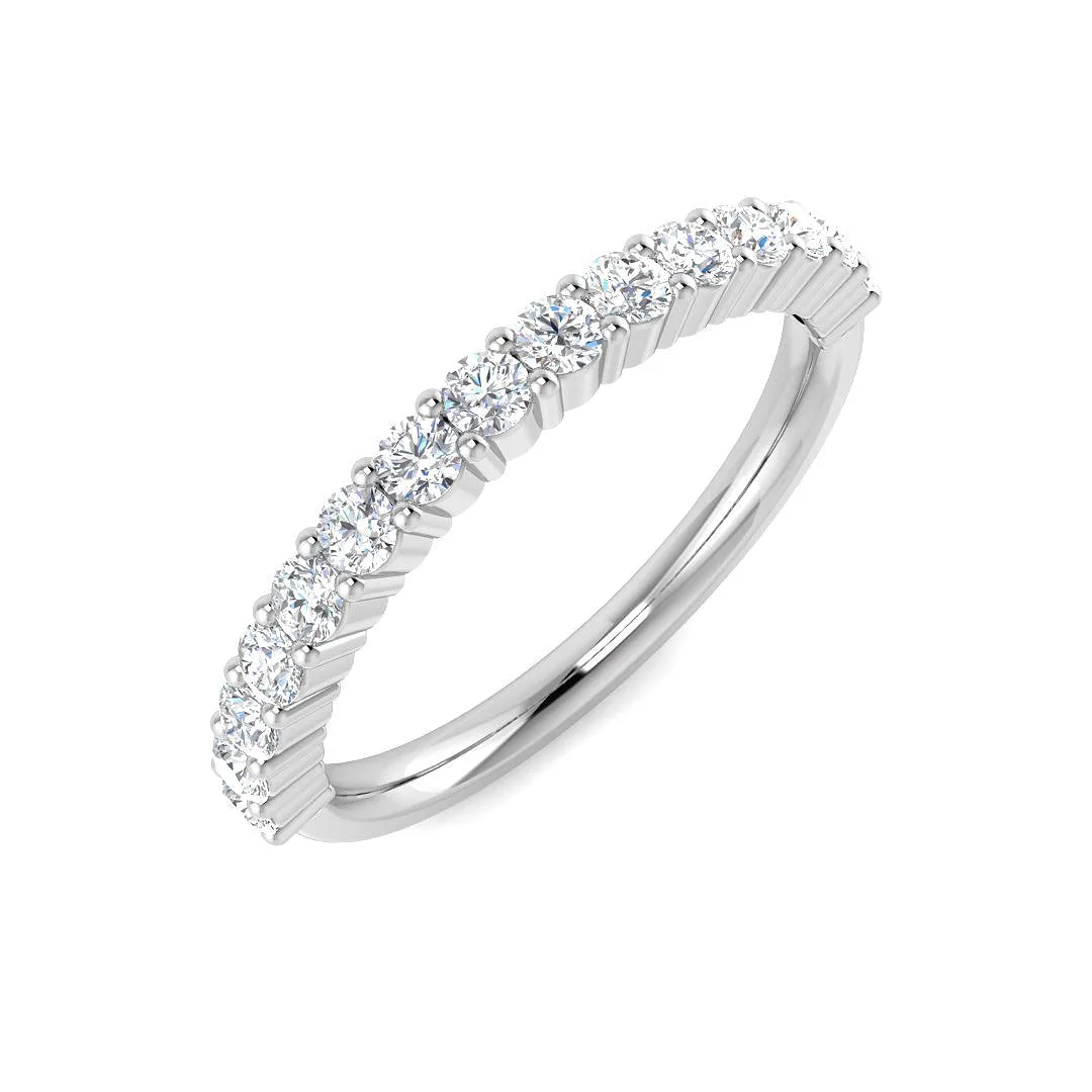 0.50Ct Round Diamond Half Eternity Ring | Lab & Natural | Gold & Platinum - 18k Yellow Gold / 0.50 Carat / Lab Grown Diamond: the shop's own photo
