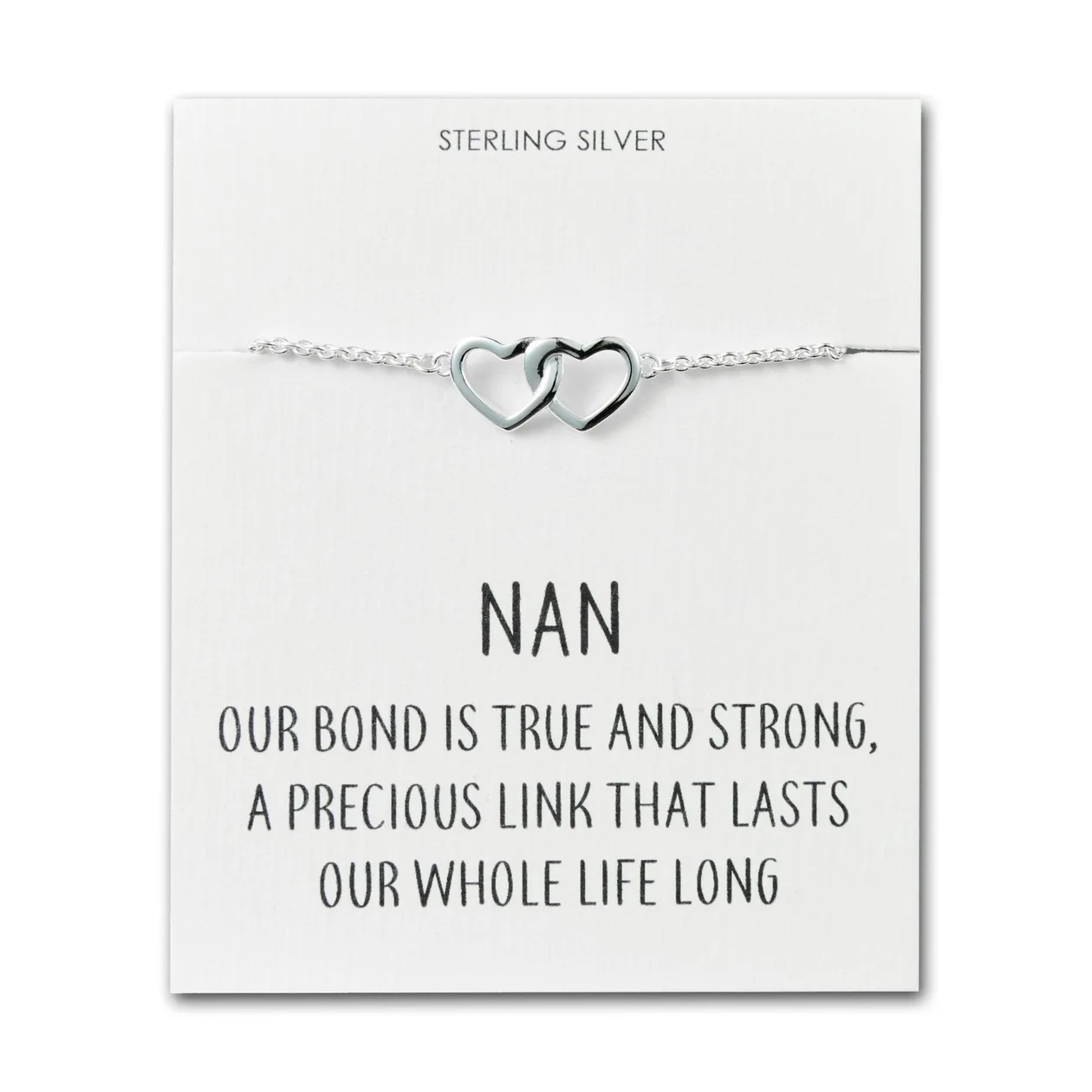 Sterling Silver Nan Quote Heart Link Bracelet: the shop's own photo