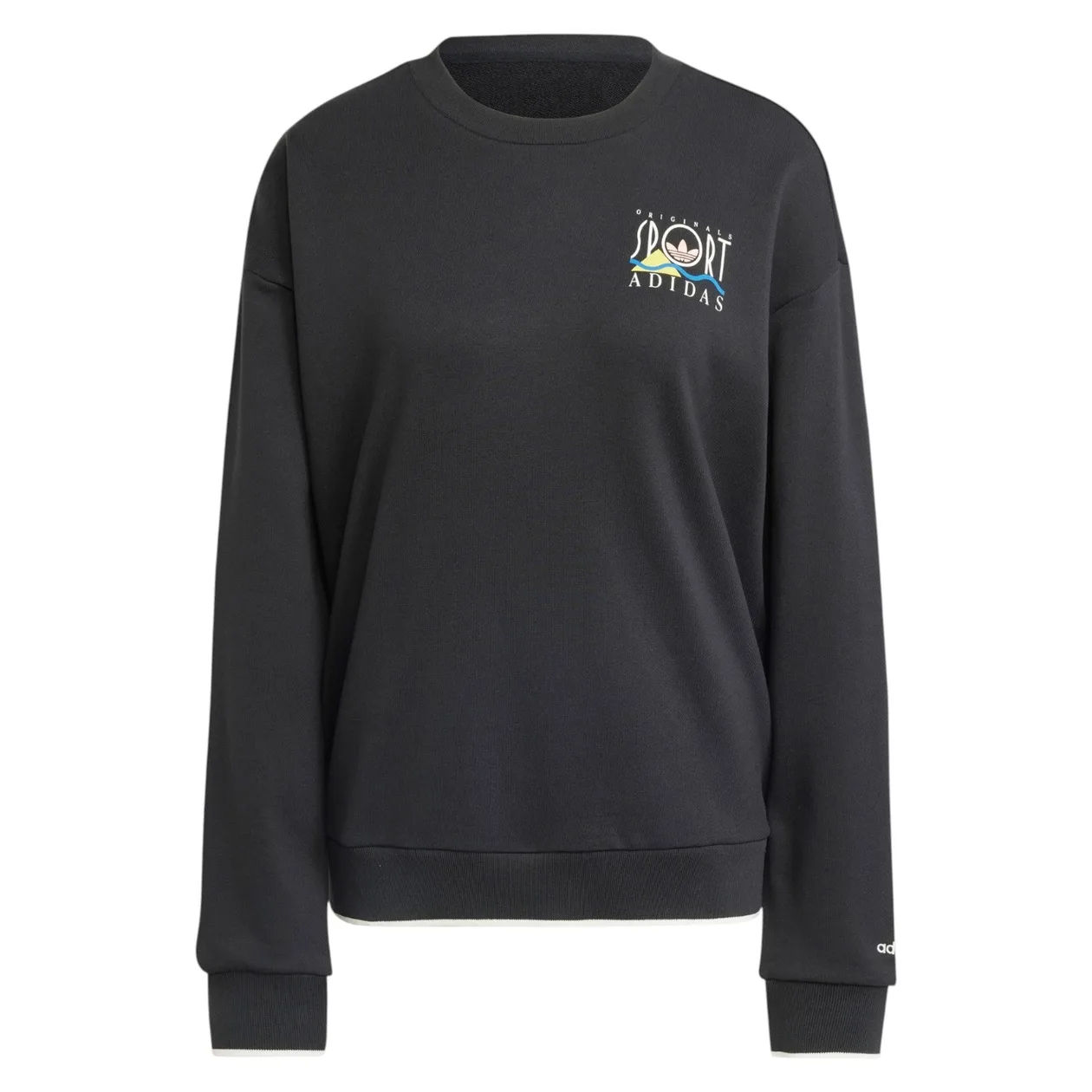 adidas Originals Women's Graphic Sports Sweatshirt - Black | Size: XS: the shop's own photo